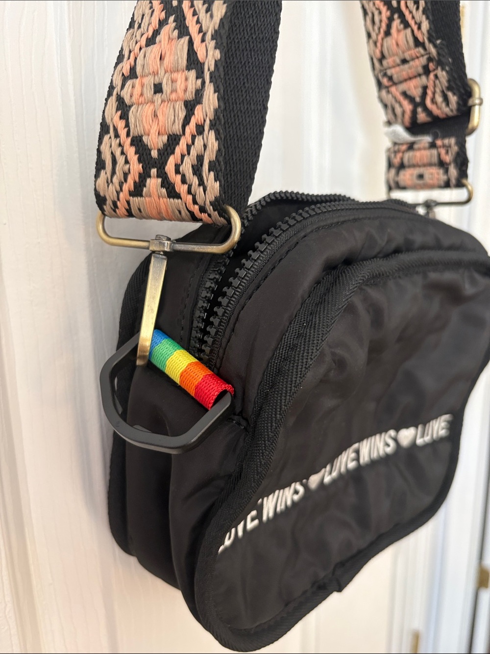 NWOT Gender Neutral Soft Crossbody Bag w/Adjustable “Guitar” Strap - Love Wins❤️ - Picture 6 of 12